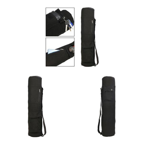 

2x yoga mat carrier backpack zipper closure shoulder strap multi pockets bag