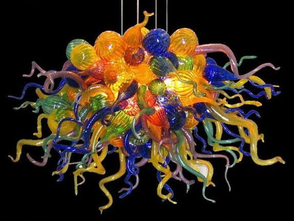 

modern brillian multi color handmade blown glass chandelier light decorative hanging crystal art colored murano glass chandeliers