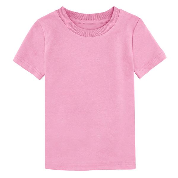 2020 Baby Boy Girl Solid Color T Shirts Kids Heavy Cotton Tshirt