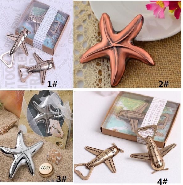 

vintage airplane starfish bottle opener bridal shower wedding favor hawaiian tropical beach ocean theme party filler favours fa2981
