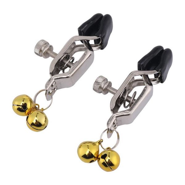 

metal breast nipple clamps stimulator massager for women steel clitoris labia torture slave clips with bells games bondage toys