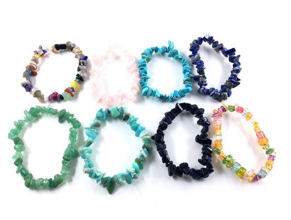 

natural healing crystal bracelet multi colors gemstone 15-18cm stretch bracelet natural stone bracelets mixed gemstone chakra bracelet