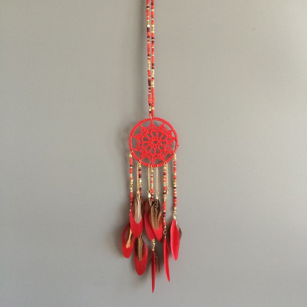

4.5cm ring handmade dream catcher hanging ornament with feather