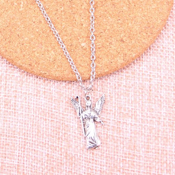 

new fashion link chain necklace antique silver pendants 17*26mm angel defender necklace for gift jewelry