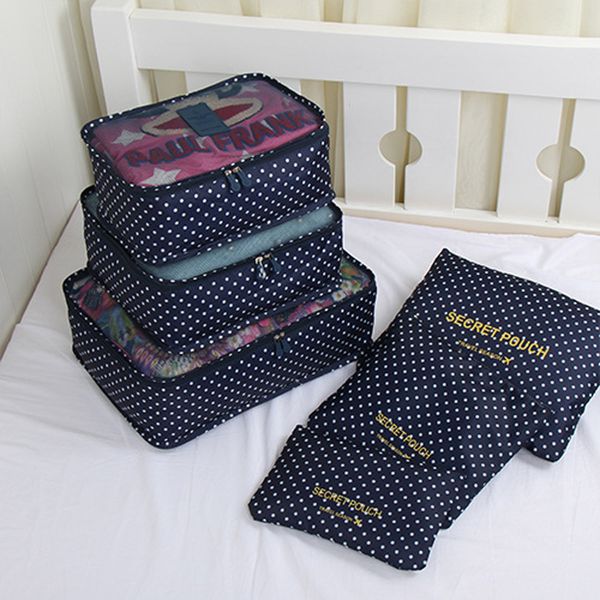 

6pcs/set travel organizer storage bags portable luggage organizer clothes tidy pouch suitcase packing laundry bag storage case