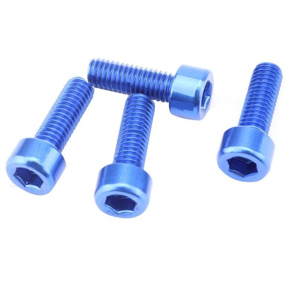 

1 pair bike water bottle cage bolts m5 aluminium alloy hex socket tapping screws blue water bottles cages