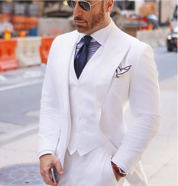 

men tuxedos groom wedding suits 3 pieces white groom wear business one button slim fit prom party blazer jacket (jacket+vest+pants, Black;gray