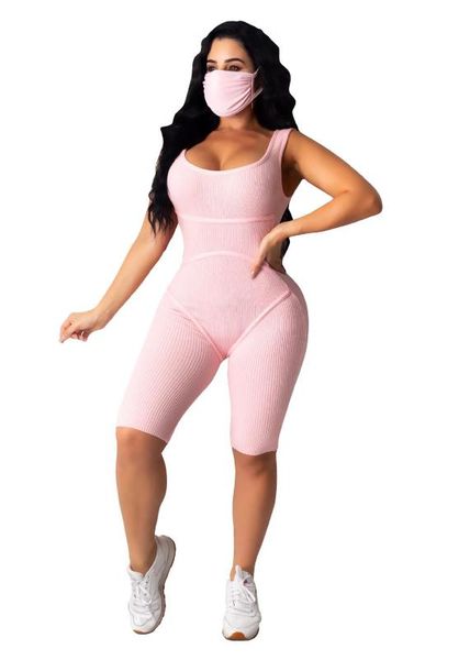 

cotton sportswear knit rib bodycon playsuit sleeveless biker shorts bodycon lounge wear body fitness rompers women jumpsuit, Black;white