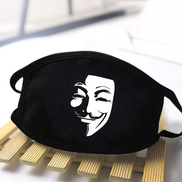 

cute expression masks black casual mouth v for vendetta mask anti haze dust washable warm masks reusable dustproof mouth-muffle tgqni