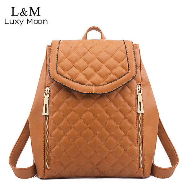

fashion women leather backpack female plaid multipurpose backpacks girls casual zipper school bags mochila adolescente xa537h