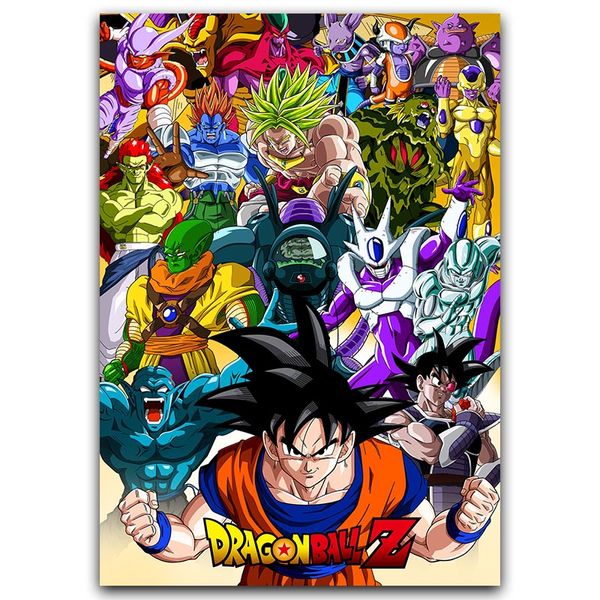 

z poster goku classic anime silk art poster new japanese anime wall pictures for home wall decor