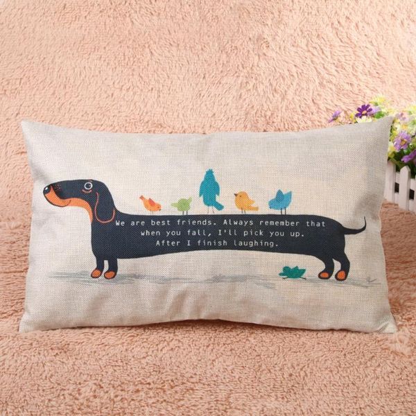 

new dachshund cushion cover sausage dog puppy pillow case cover dog cushion covers sofa thick cotton linen pillowcase