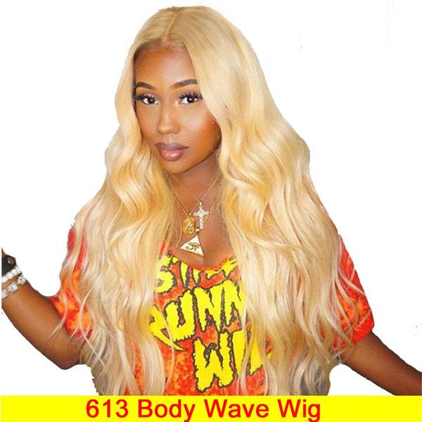 

613 blonde body wave wig human hair brazilian wigs pre plucked natural hair remy 13x4 lace front human hair wig for black women