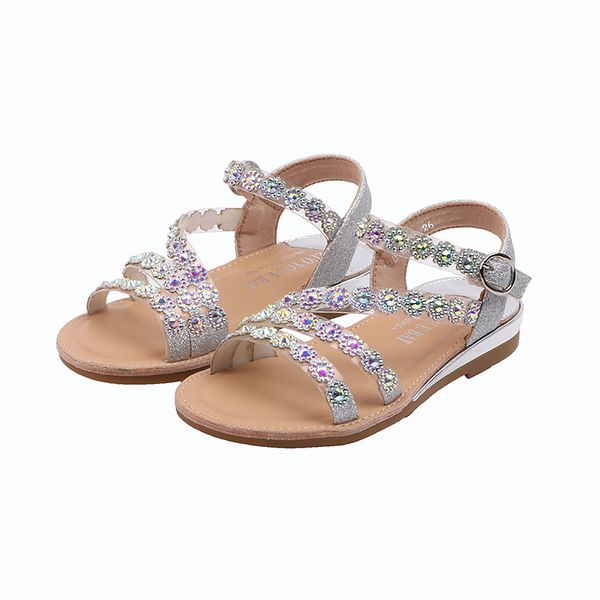 

new princess beautiful rhinestone flowers shoes kids sandles for little girls children summer fashion sandals 2020 3  5 6 7 8, Black;red