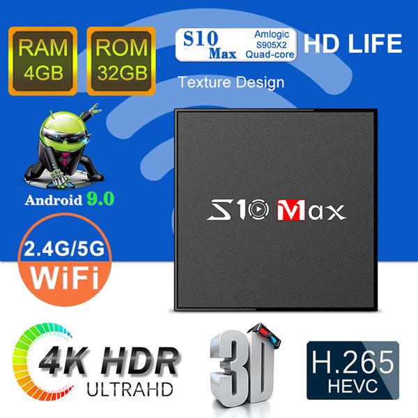 

Android 9 0 tv box 10 max amlogic 905x2 quad core 4gb 32gb 2 4g 5 8g wifi bt 4k mart media player