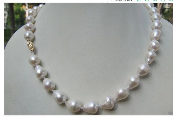 

jewelry jewelry beautiful 11-13mm natural south sea baroque white pearl necklace 17 inch, Silver