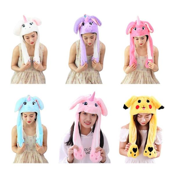 

girls hat plush stitch hat women hand pinching moving ears cap gift, Yellow