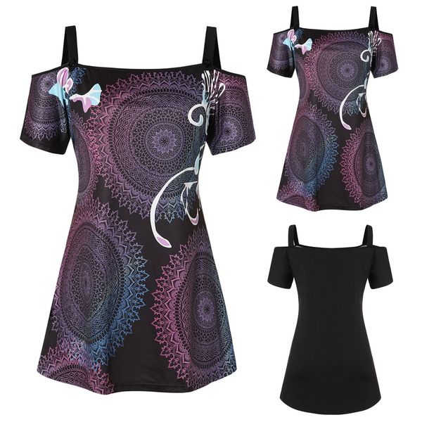 

women blouses short sleeve plus size open shoulder print shirts women blouse ladies summer blusa mujer chemise femme, White