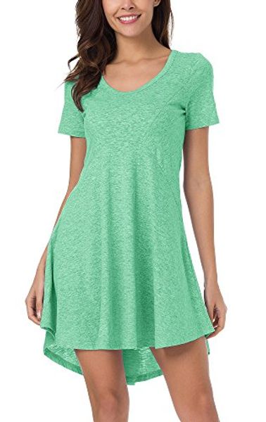 

urban coco women's hi-low scoop neck tunic dress shift dress, Black;gray