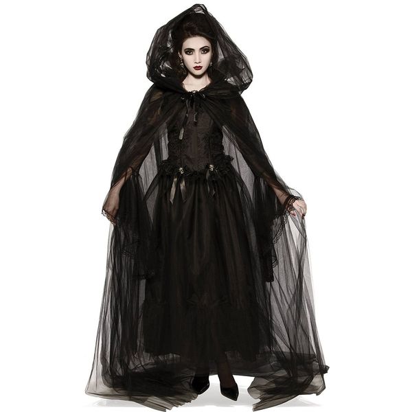 

black cloak cloak vampire demon dark herald costume halloween character party party costume black