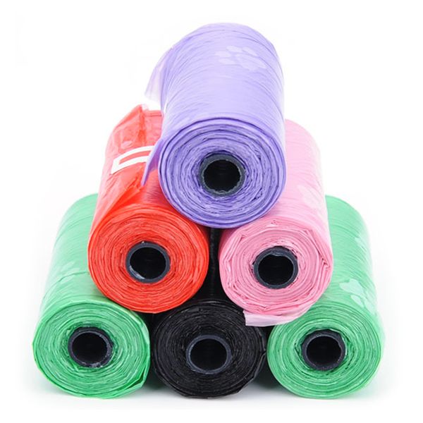 

15pcs/roll travel pet waste bag plastic dog poop bags dogs cats waste clean up garbage bag refill bag plastic degradable