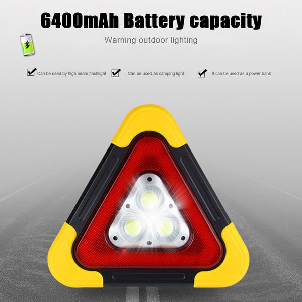 

rechargeable solar led work lamp portable emergency multifunctional warning light for camping, hiking, car repairing 2019 new