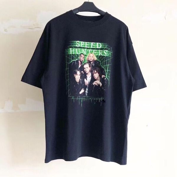 

19SS BLCG Speedhunters Mulitcolor Печатный Футболка Мода Мужчины Женщины Хип-Хоп С Коротким Рука