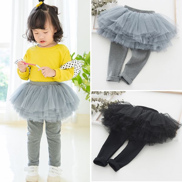 

2019 autumn girl legging cake skirt-pants 6 layers mesh skirt baby girl fall leggings children's girls skirt pant for 80-120cm, Blue