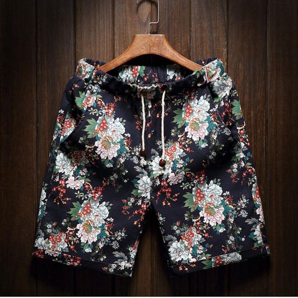 

men 's beach shorts new fashion linen leisure shorts loose straight comfortable bermuda men summer shorts brand designer, White;black