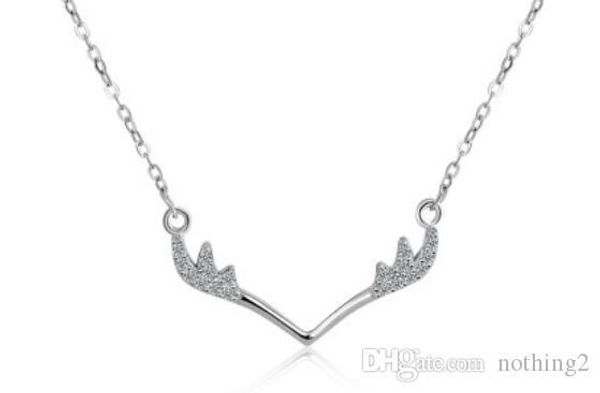 

роскошные ювелирные изделия стерлингового серебра s925 олень ожерелье лучший подарок для женщин рождественских fine jewelry бесплатно судохо, Silver