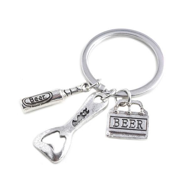 

1pc hanging gift keychain simple keyring for male father man, Silver