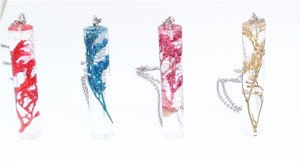 

cecmic classic natural flower resin pendant necklace charms for women wholesale directly with good price china, Silver