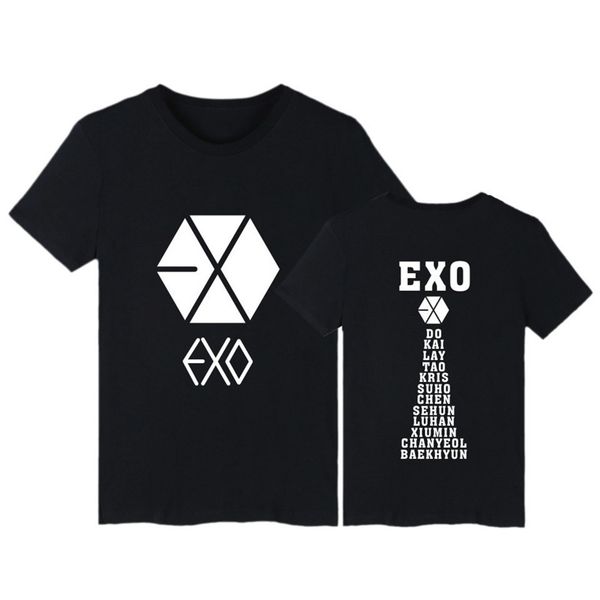 

kpop exo cotton t-shirts korean kai chen sehun suho baekhyun chanyeol xiumin d.o t-shirt short sleeve ing, White