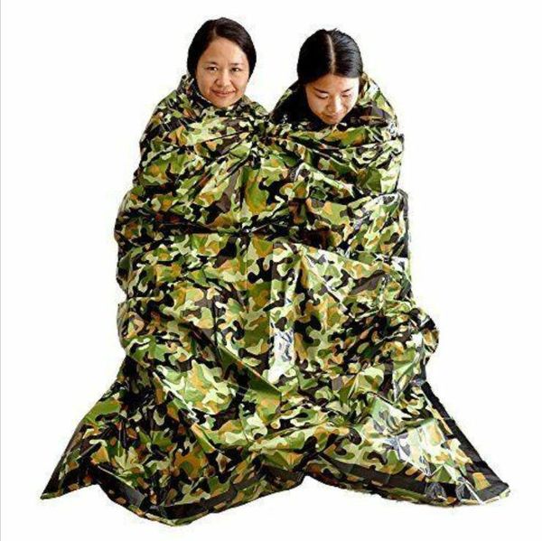 

first aid emergency blanket camouflage survival emergency sleeping bag keep warm waterproof mylar outdoor camping sleeping bags lxl962-1