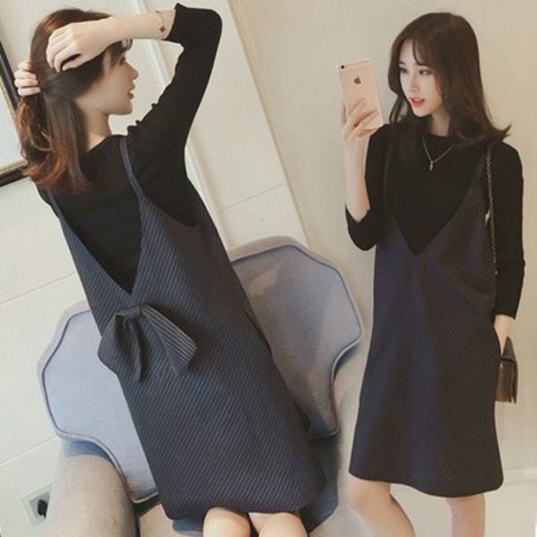 

материнство женщина платье 2019 платье нового материнства костюм мода ремень платье двухсекционной элегантная весна и осень, White