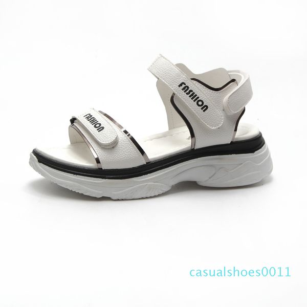 

2019 summer women platform flat sandals shoes women platform sandalias shoes ladies white wedge sandals shoes, Black