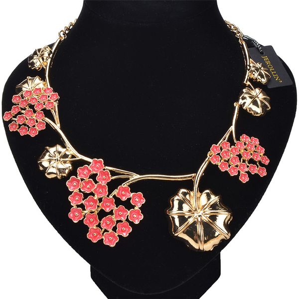 

statament gold metal necklace flower fashion maxi jewelry collar necklaces for women ketting collier collier femme, Golden;silver