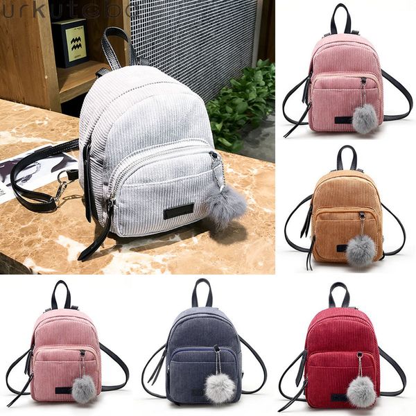 

new cool style women mini bags backpack girl school shoulder bag rucksack corduroy travel bags
