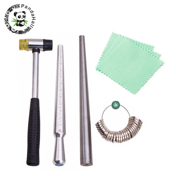

jewelry tools ring enlarger stick mandrel handle hammers ring sizer finger measuring stick 5pcs jewelry polishing cloth f80