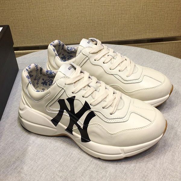 

Mens Shoes Summer Sneakers with Original Box Mens Shoes Casual Rhyton Leather Sneakers Chaussures de mode pour hommes Men Shoes Big Size