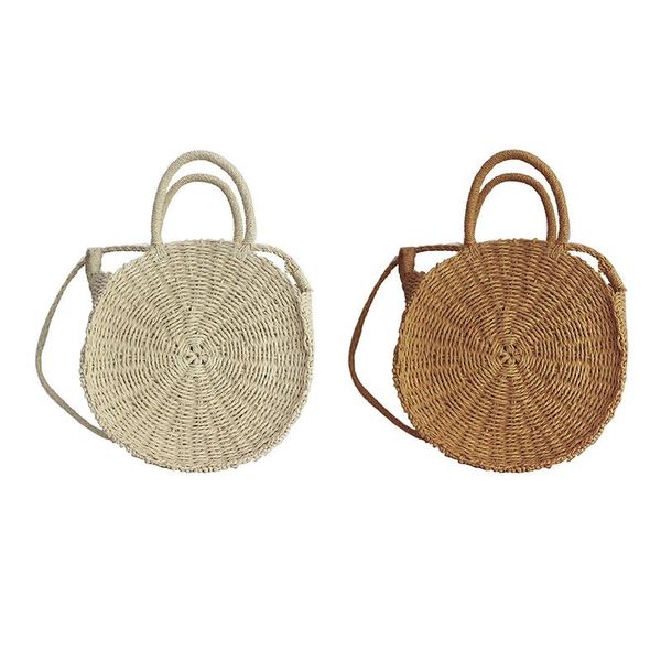 

beach hand straw rattan woven bag braided fashion outdoor beach bag travel sling crossbody messenger shoulder tote bags handbag
