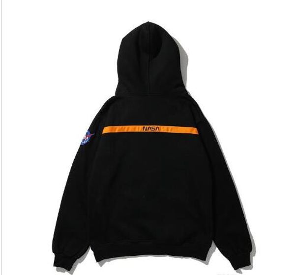 

new 19ss autumn spring letters printed mens casual designer hoodies hooded high street pullover male women's hip hop sweatshirts, Black