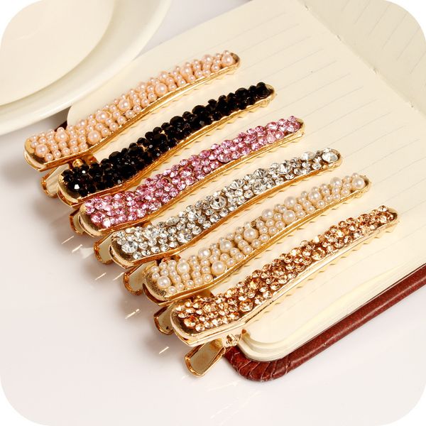 

2019 fashion baroque crystal hairpin bobby pin hair clip hairband barrette headdress accessories beauty styling tool, Golden;white