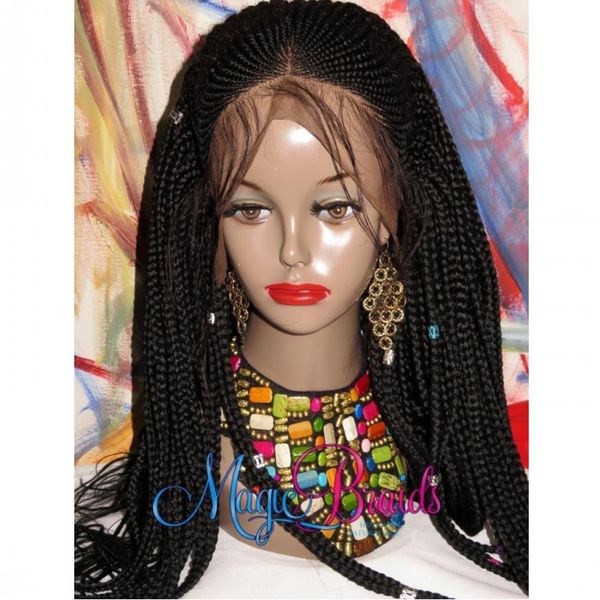 

new afro women lace frontal cornrow wig synthetic braided lace front wigs for black women premium braided box braids wig with baby hair