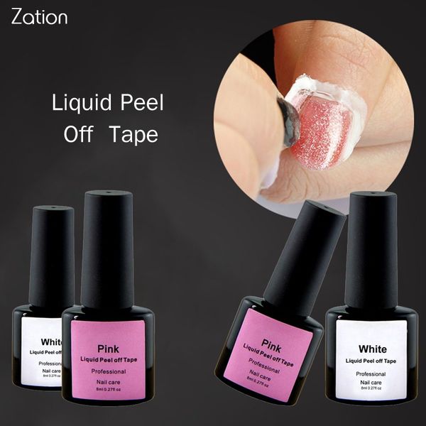 

zation antiing peel off liquid tape nail art cuticle guard led or uv lamp manicure decoration latex skin care gel varnish, Red;pink