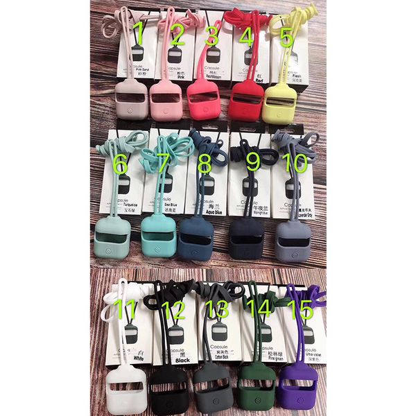

selling silicone case cover earphone pouch protective skin anti-lost wire eartips wireless earphone case for ap1 and ap2