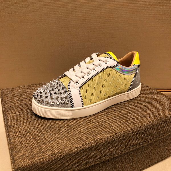 

лето осень полуботинки шипы toe red bottom шпильки юниор мини мужчины, женщины luxury red подошва спорт тренеры открытый прогулки партии обу, Black