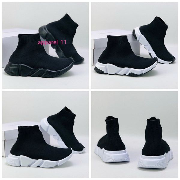 

2020 ace luxury designer kids sock shoe speed trainer black red triple black socks boy girl children sneakers trainers running shoes