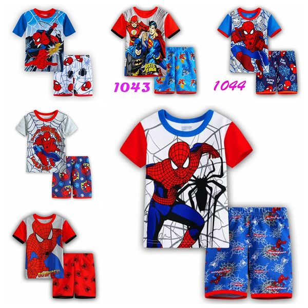 

chilren's clothes pajamas suit summer boys clothing sets cartoon baby girl t-shirt+shorts outfits brand new kids sleepwear suit, White