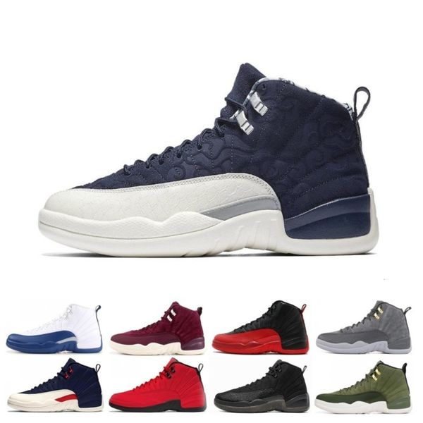 

basketball shoes sneaker 12 french blue milan green wool white flu game unc gym red taxi gamma french blue suede men sport trainer